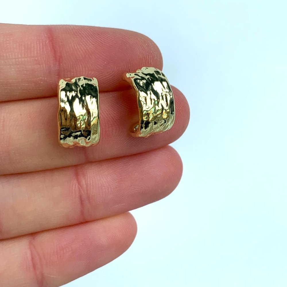 NEW~ Anthropologie Molten Gold Huggie Hoop Earrings - Picture 11 of 11